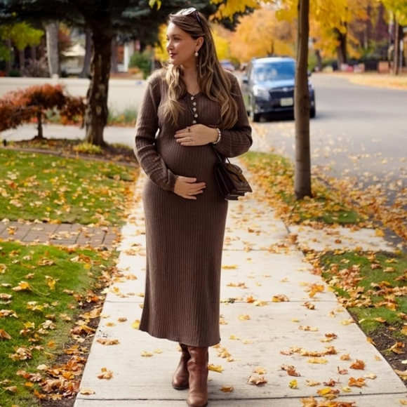 Wool Blend Ribbed Dress - Picture 2 of 7